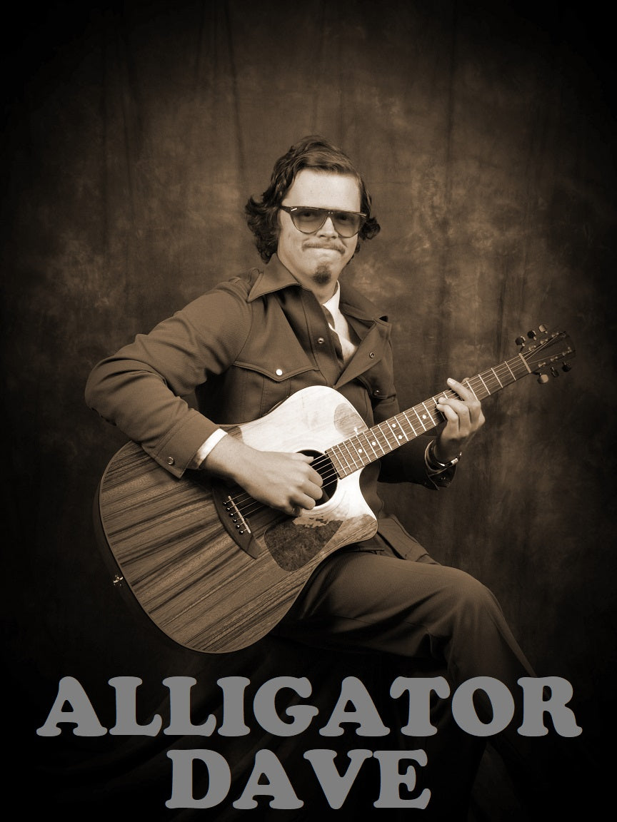 Alligator Dave Black and White Sticker